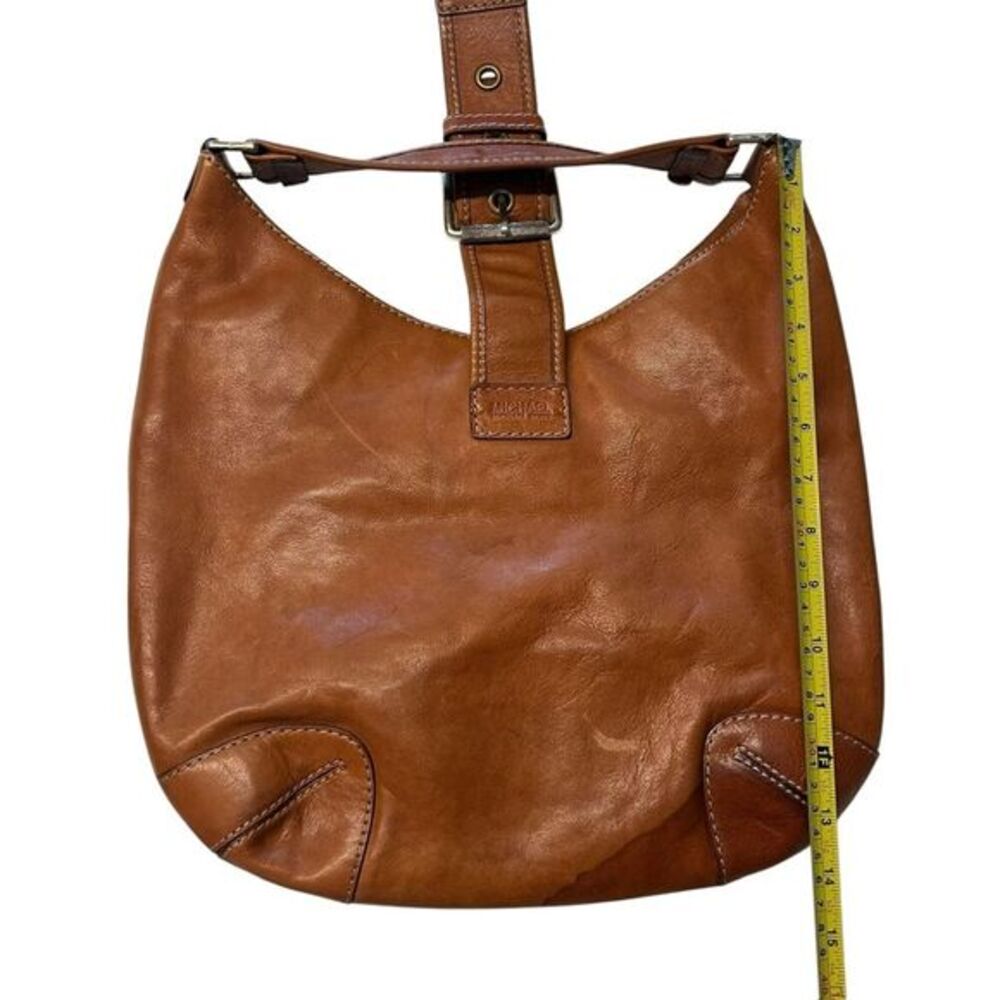 Y2K Michael Kors Buckle Hobo Shoulder Bag Cognac Brown Slouchy Western Country - Picture 9 of 11